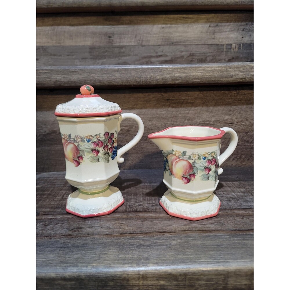 Vintage Avon Sweet Country Harvest Creamer and Sugar Bowl Set